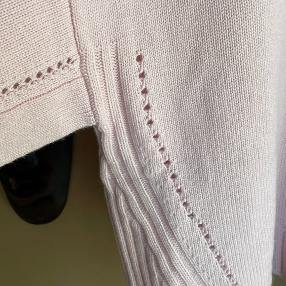 NWT 3.1 Phillip Lim $425 Pink Scalloped Pointelle-Knit Wool Cashmere Sweater XS - Picture 13 of 16